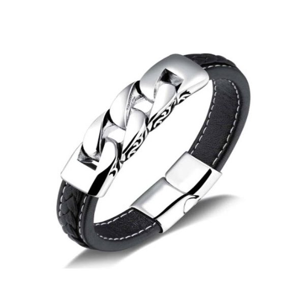 צמיד עור דמוי גורמט לגבר