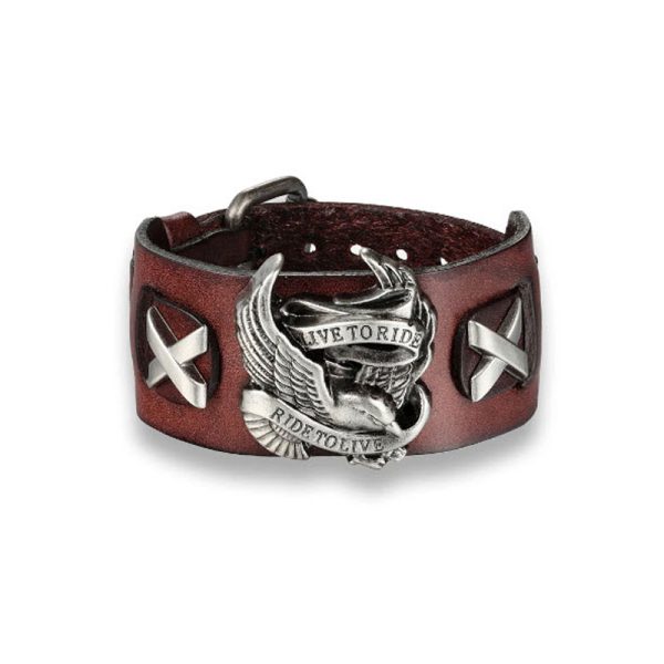 צמיד עור עם אבזם מהודר לגבר