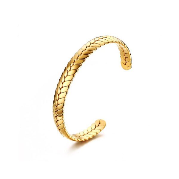 צמיד צבע כסף קלוע לנשים