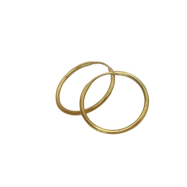 עגילי חישוק גדולים מינימליסטיים מפלדת אל-חלד בצבע זהב