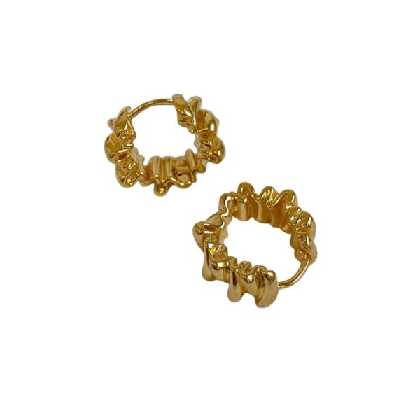 עגילי אוזניים מתכתיים בצבע זהב לנשים בסגנון פשוט ומגניב