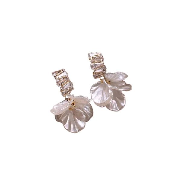 עגילי טיפות פרח מקוריאניים לנשים 2023 עגילי קריסטל זירקון מגניבים מתנה תכשיטים