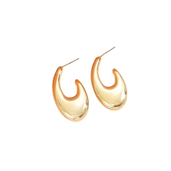 עגילים גיאומטריים בצבעים מתכתיים לנשים